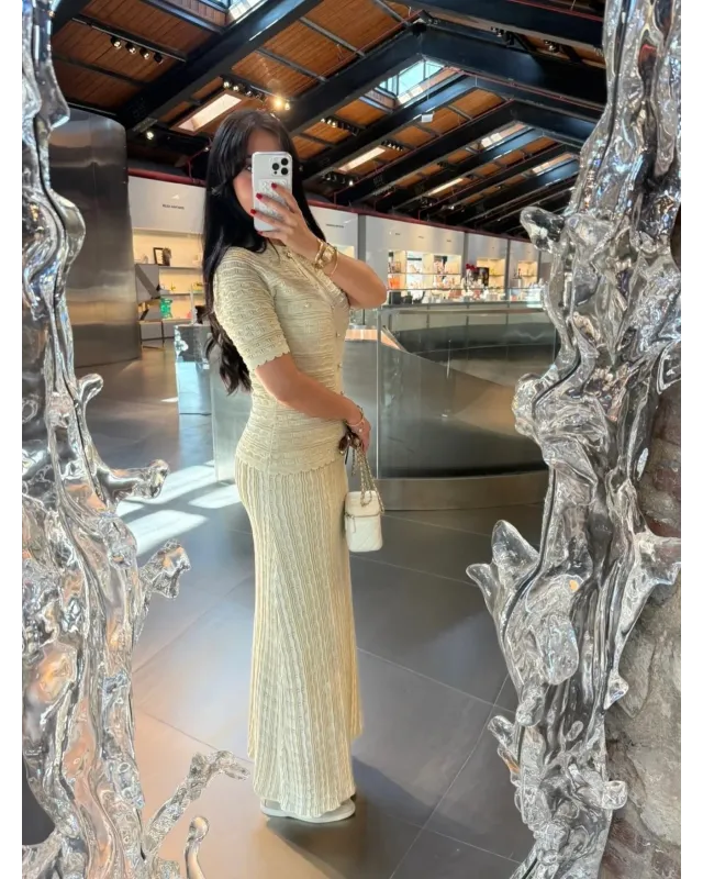 SANDRO SPARKLE DRESS – BUTTER YELLOW
