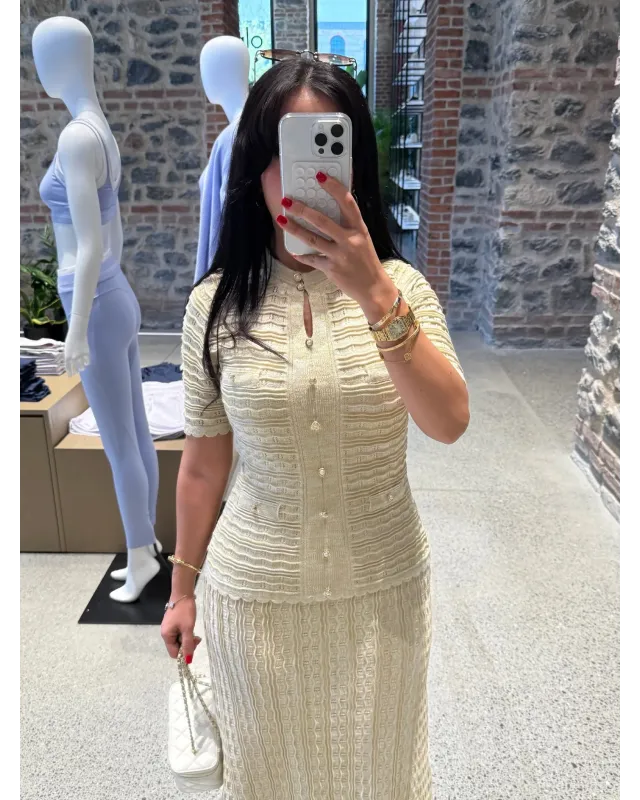 SANDRO SPARKLE DRESS – BUTTER YELLOW