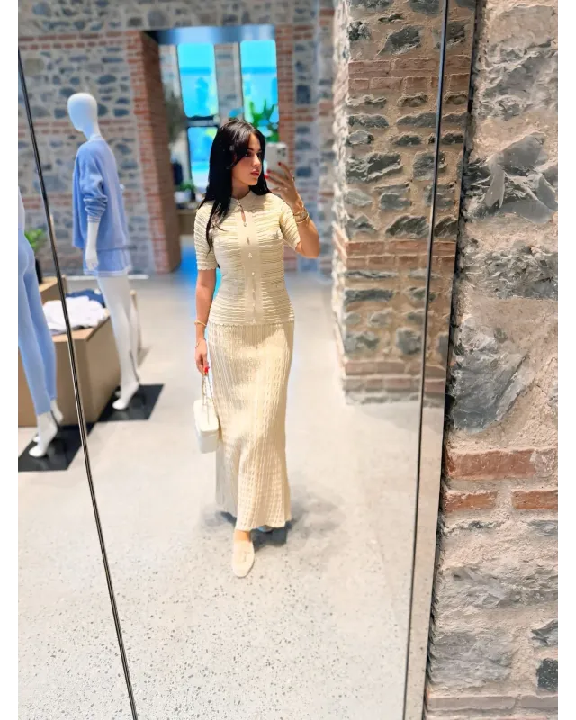 SANDRO SPARKLE DRESS – BUTTER YELLOW