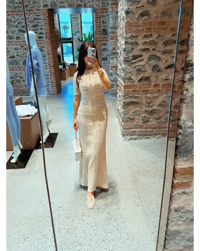 SANDRO SPARKLE DRESS – BUTTER YELLOW