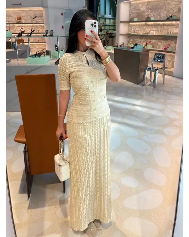 SANDRO SPARKLE DRESS – BUTTER YELLOW