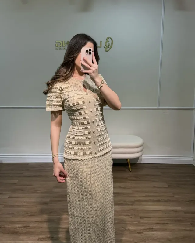 SANDRO SPARKLE DRESS – Gold