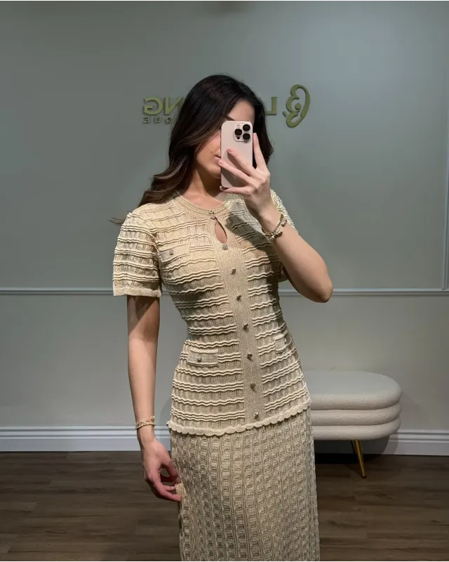 SANDRO SPARKLE DRESS – Gold