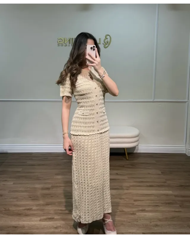 SANDRO SPARKLE DRESS – Gold