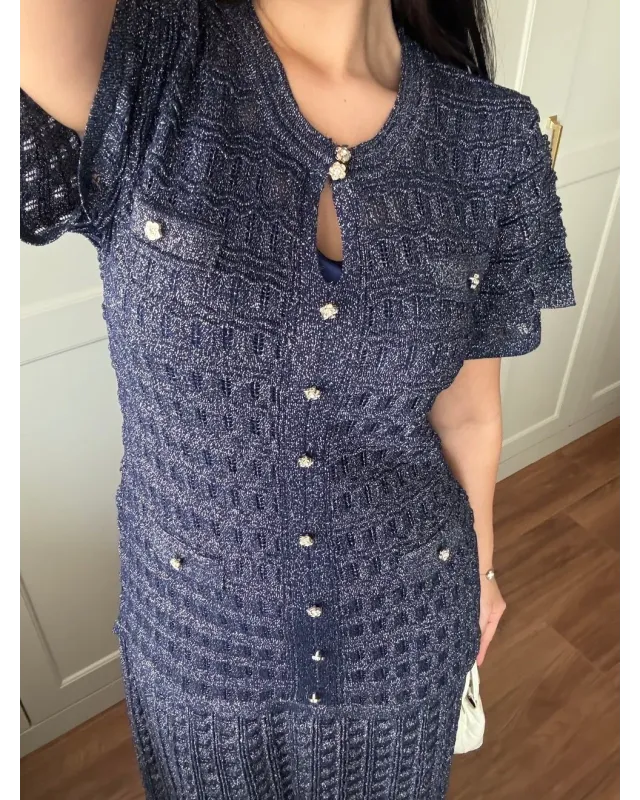 SANDRO SPARKLE DRESS – NAVY BLUE SANDRO SPARKLE DRESS – NAVY BLUE