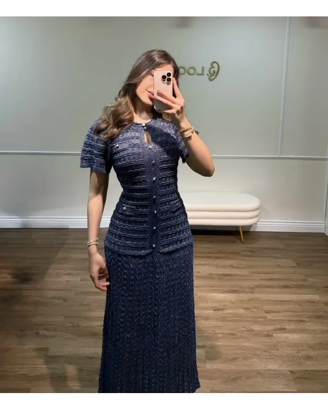SANDRO SPARKLE DRESS – NAVY BLUE