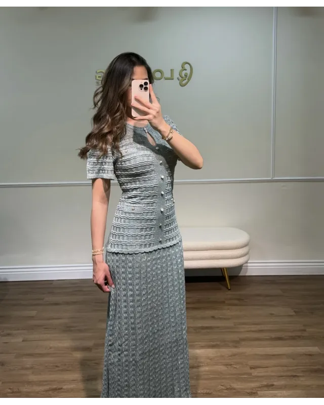 SANDRO SPARKLE DRESS – PISTACHIO