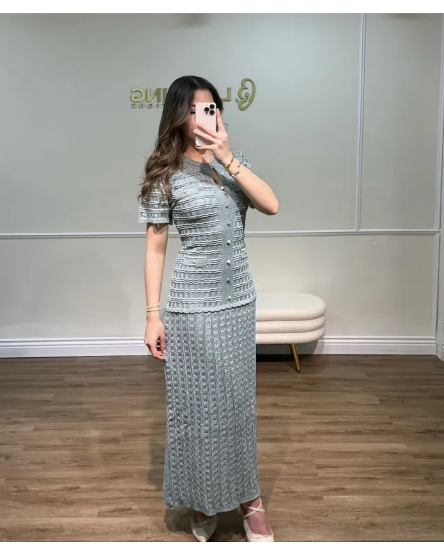 SANDRO SPARKLE DRESS – PISTACHIO