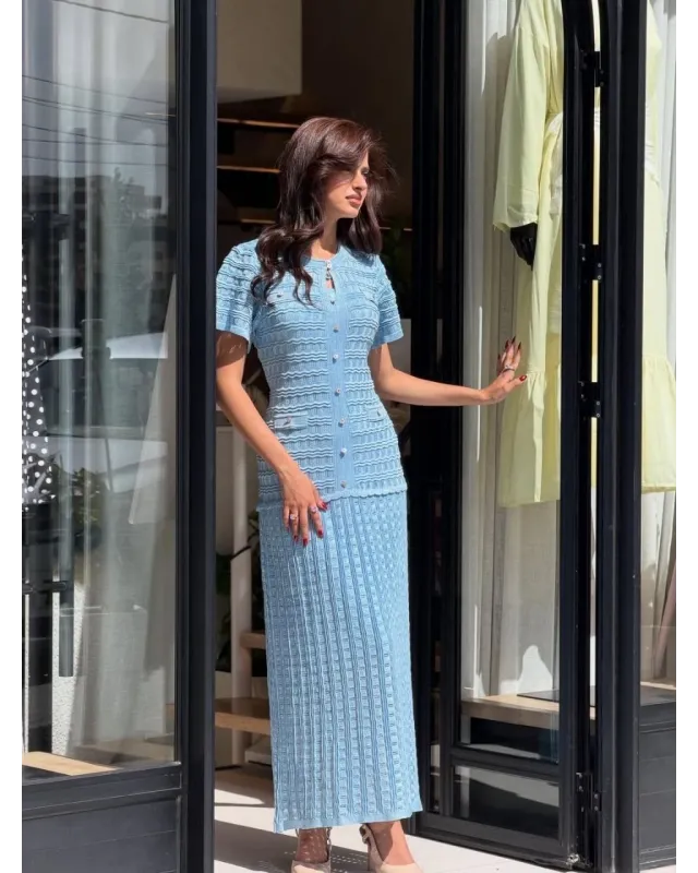 SANDRO SPARKLE DRESS – SKY BLUE