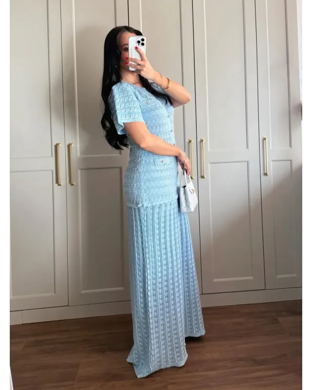 SANDRO SPARKLE DRESS – SKY BLUE