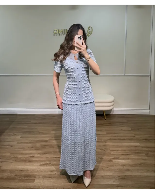 SANDRO SPARKLE DRESS – SKY BLUE
