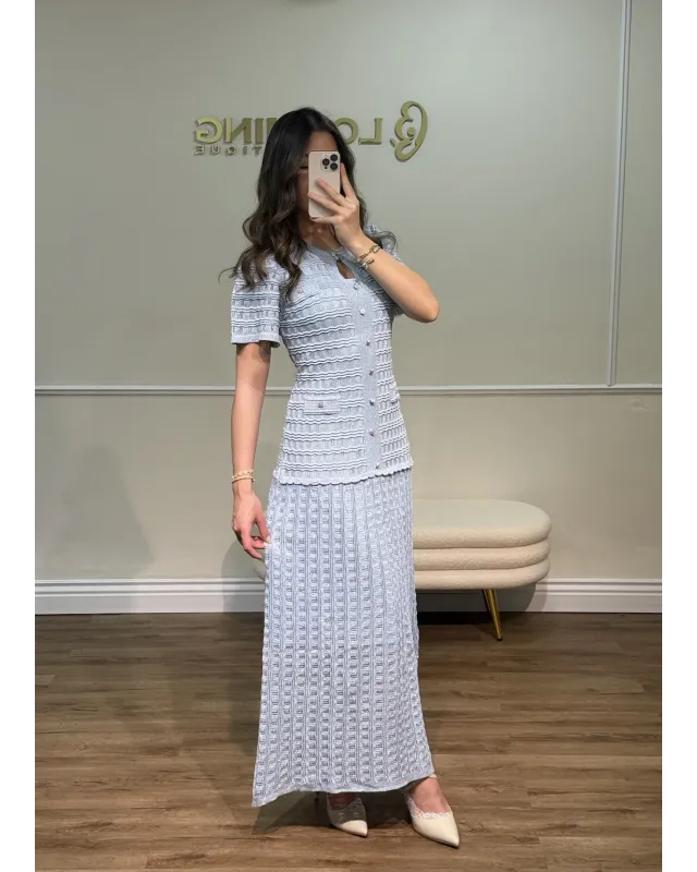 SANDRO SPARKLE DRESS – SKY BLUE