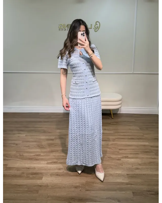 SANDRO SPARKLE DRESS – SKY BLUE