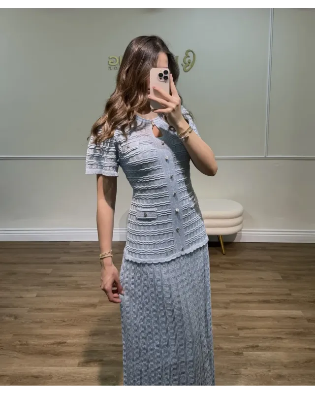 SANDRO SPARKLE DRESS – SKY BLUE