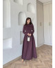 Detailed Collar Dress – Burgundy