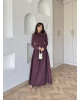Detailed Collar Dress – Burgundy