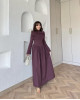 Detailed Collar Dress – Burgundy