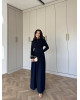 Detailed Collar Dress – Navy Blue