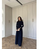 Detailed Collar Dress – Navy Blue