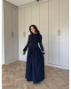 Detailed Collar Dress – Navy Blue