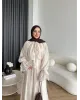 طقم تنورة شيفون مبطن - بيج فاتح