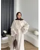 طقم تنورة شيفون مبطن - بيج فاتح