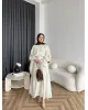 طقم تنورة شيفون مبطن - أخضر فاتح