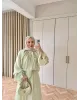 طقم تنورة شيفون مبطن - أخضر فاتح