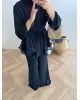Navy Blue Layered Chiffon Set