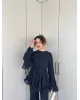 Navy Blue Layered Chiffon Set