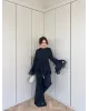 Navy Blue Layered Chiffon Set
