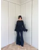 Navy Blue Layered Chiffon Set