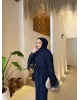 Navy Blue Layered Chiffon Set