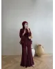 Burgundy Layered Chiffon Set