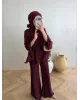 Burgundy Layered Chiffon Set