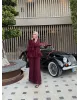 Burgundy Layered Chiffon Set
