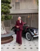 Burgundy Layered Chiffon Set