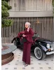 Burgundy Layered Chiffon Set