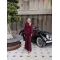 Burgundy Layered Chiffon Set
