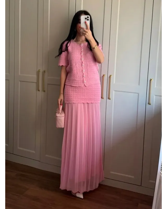 ZARA-Inspired Pink Tweed Set