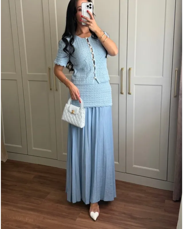 ZARA-Inspired Blue Tweed Set