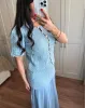 ZARA-Inspired Blue Tweed Set