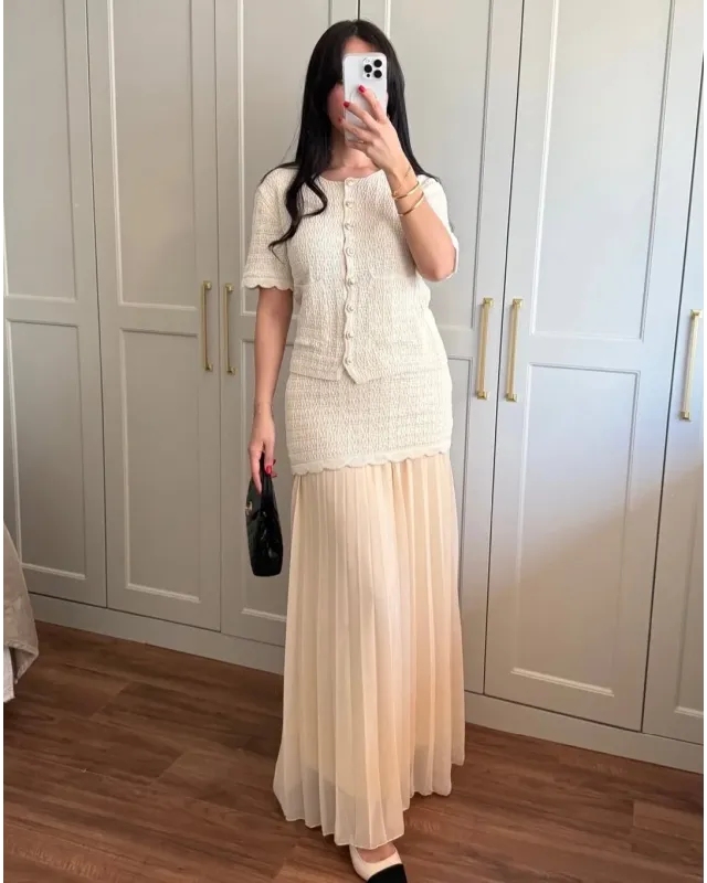 ZARA-Inspired Beige Tweed Set