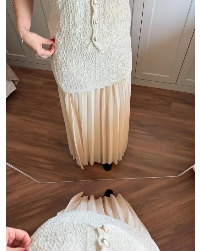 ZARA-Inspired Beige Tweed Set