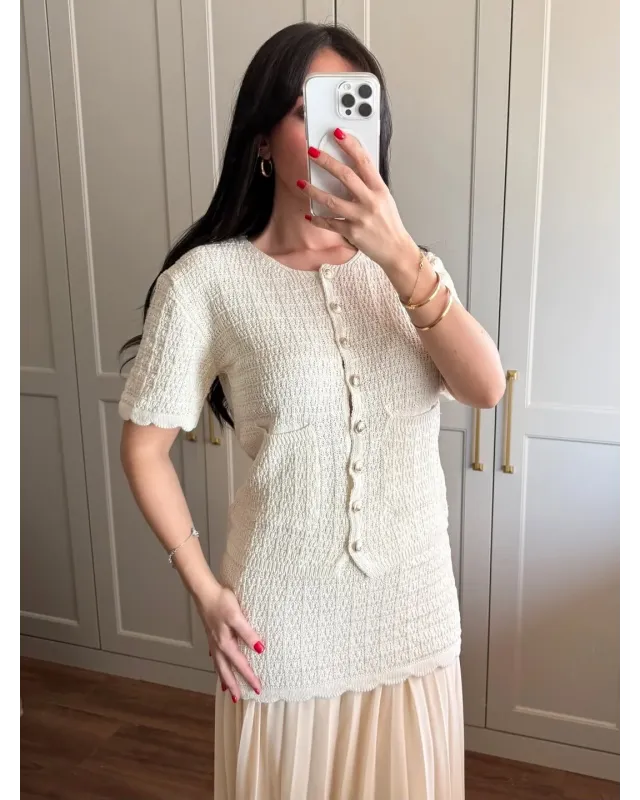 ZARA-Inspired Beige Tweed Set