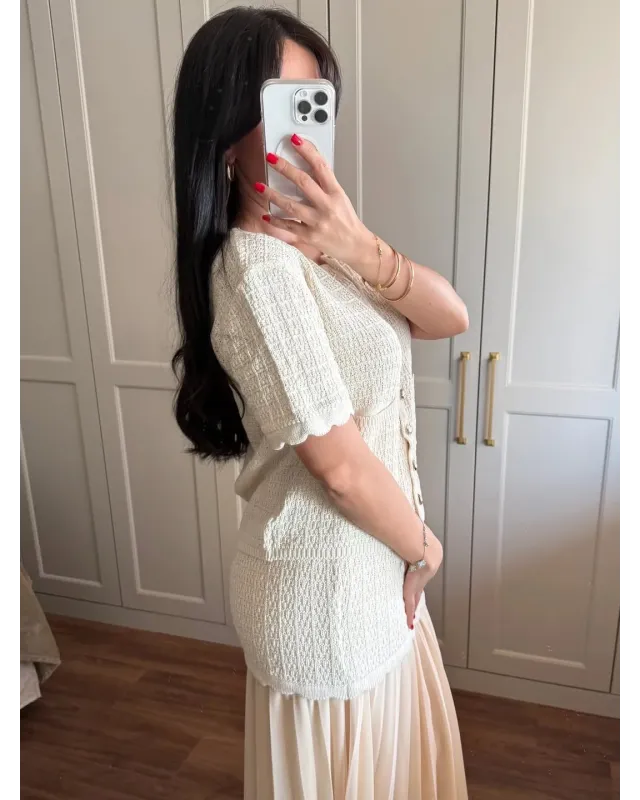 ZARA-Inspired Beige Tweed Set