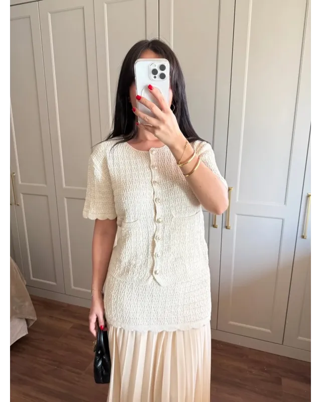 ZARA-Inspired Beige Tweed Set