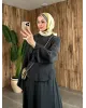 طقم تنورة وقميص مخصّر - بترولي