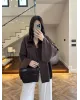 Coffee Front-Tie Kimono