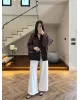 Coffee Front-Tie Kimono